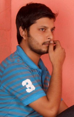 Portrait in a striped blue shirt, 2012